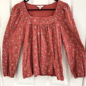 Lucky Brand long sleeve , size SP. Floral, peasant, babydoll, puff sleeved Top